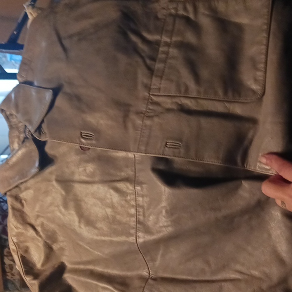 Mens leather jacket, Gray xl